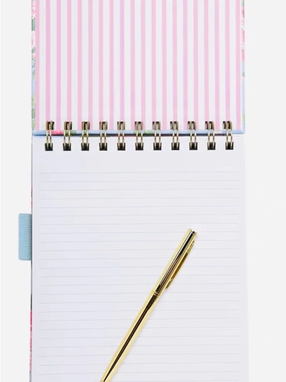 New Laura Ashley Floral Spiral Steno Pad  Gold Accents Gold Pen Vietnam